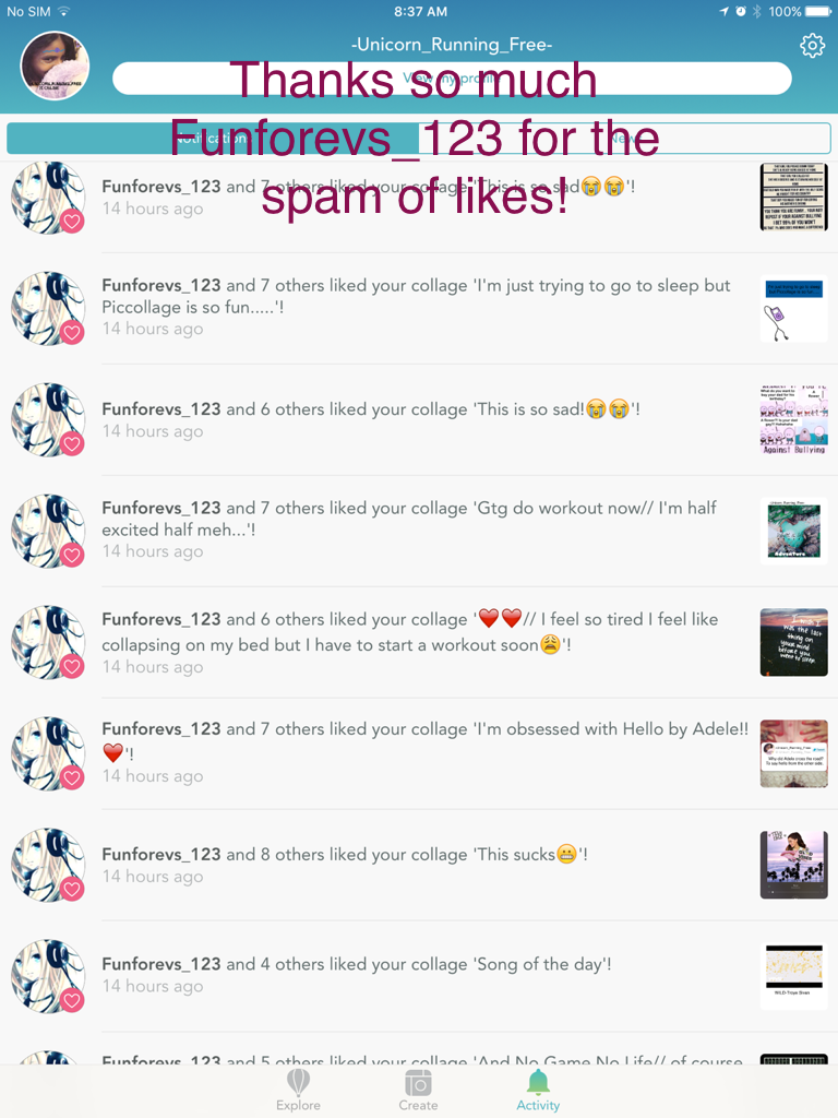 Thanks so much Funforevs_123 for the spam of likes!