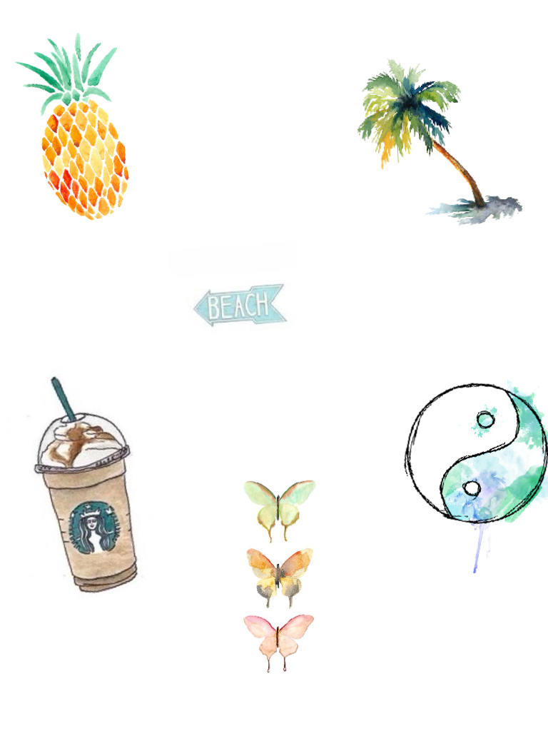 Summer water colors 🐚☀️🍍💦💙