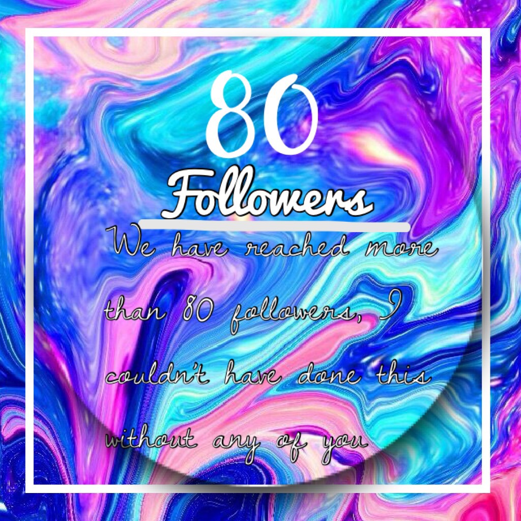 🎁Tap🎁

I have reached a little more than 80 followers. I have started this account 1 or 2 months ago, so I made progress. Thanks so much guys! Love ya all!!