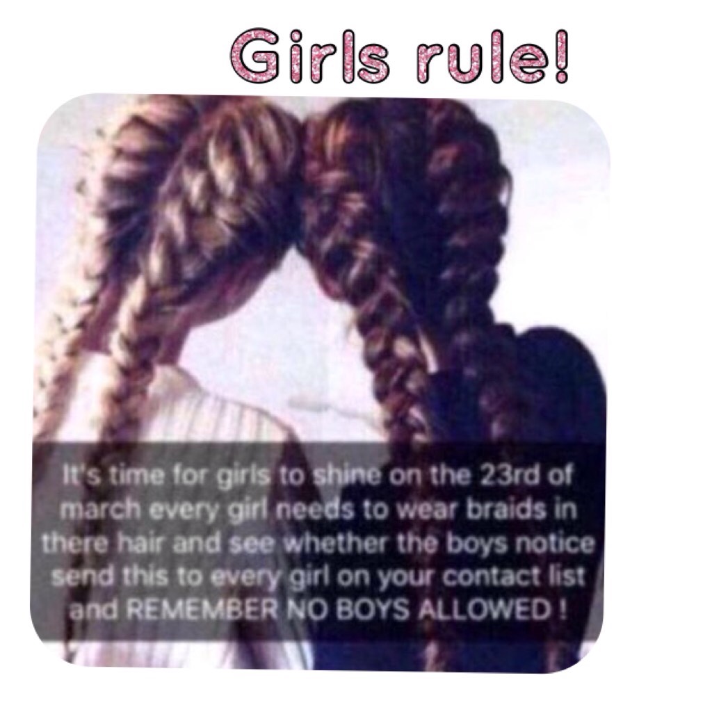 Girls rule! Boys need to notice more! 