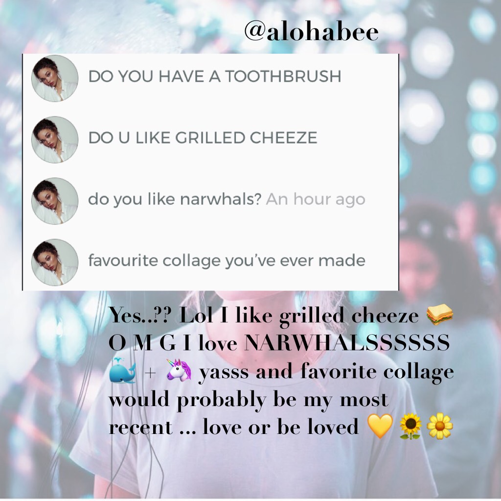 Answer #13
@alohabee
Thanks for asking 🌻🌼 
🦄+🐳 = 💗