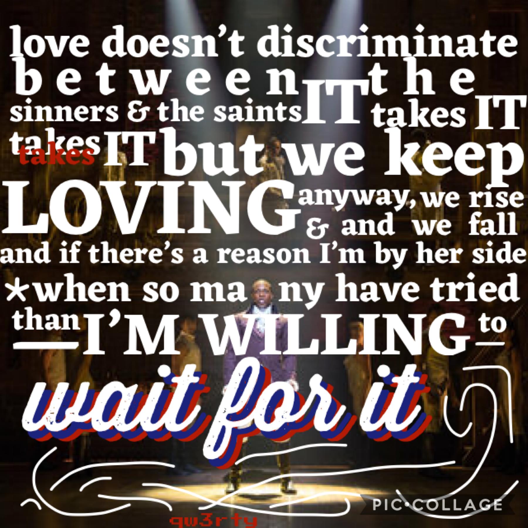 Tap
Wait For It from Hamilton 
Love this song!!! I messed up the lyrics like a dum-dum, but hope y’all like it, I totally recommend this music. 
That’s all, ❤️ Leeli