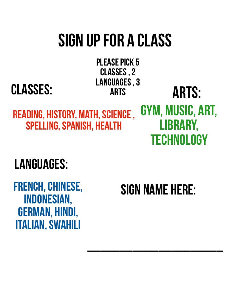 Sign up for a class!!