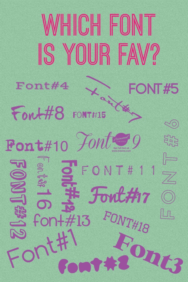 Which font is your fav? Respond with the number!