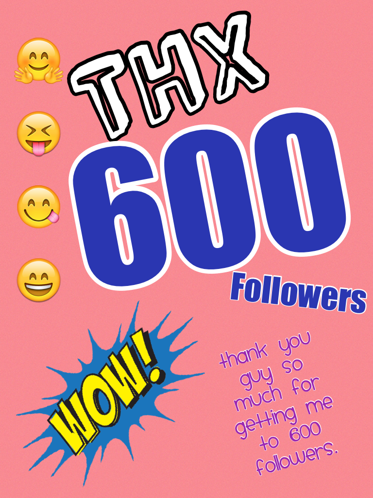 600 followers. Thx guys