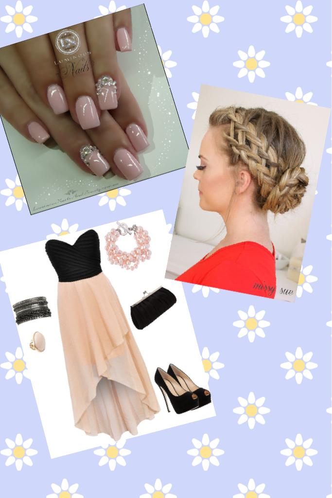 Really cute nails hair and outfit 