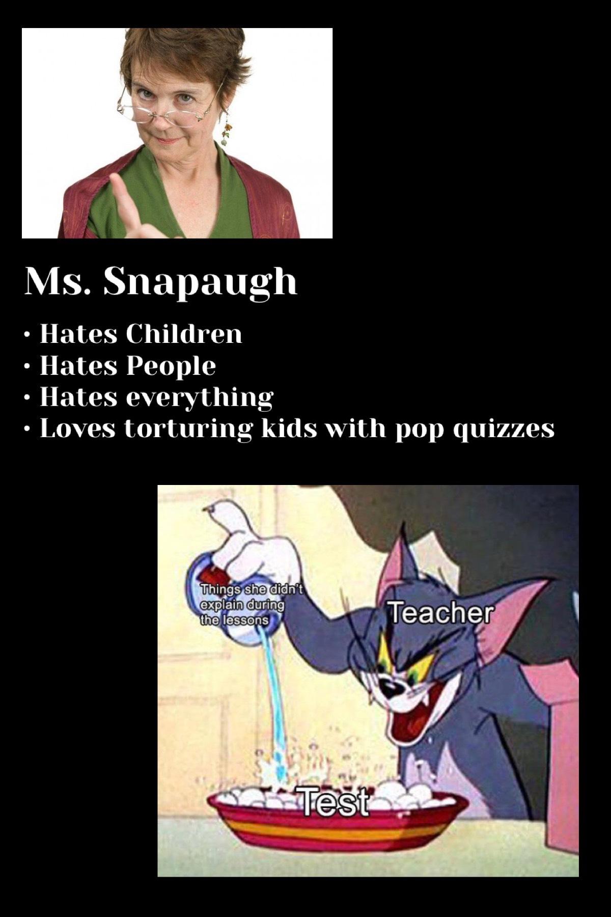 anyone can play Ms. Snapaugh at any time