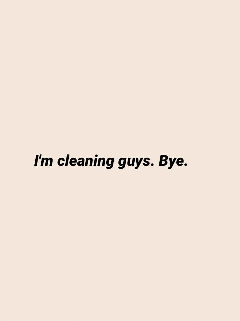 I'm cleaning guys. Bye.