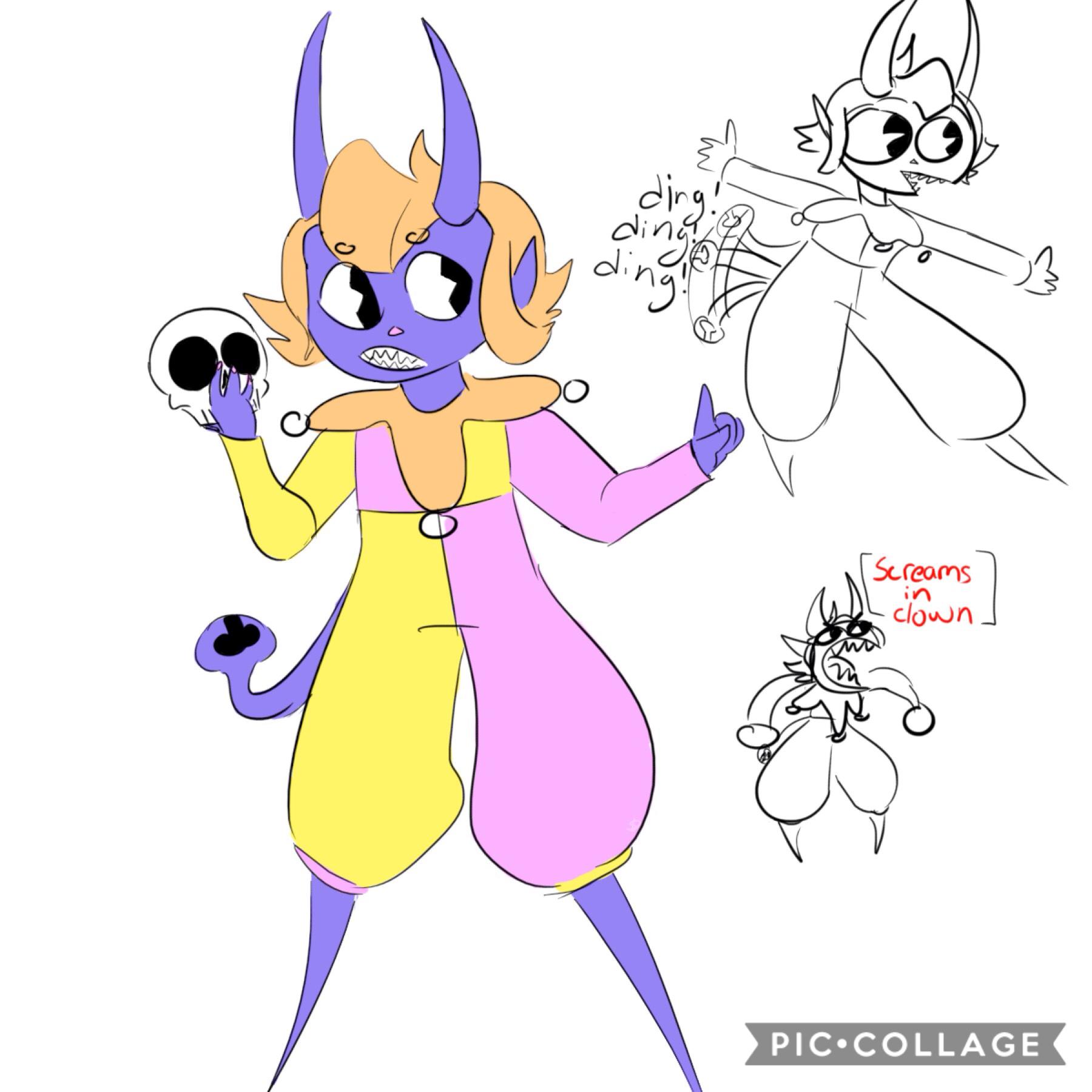 Boy!! Called Feste! He's a jester demon and his tail rings every time he tells a joke 