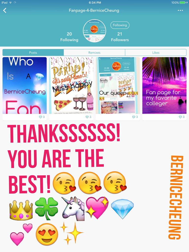 Thankssssss! You are the best!😘😘😘👑🍀🦄💖💎💕😍✨
