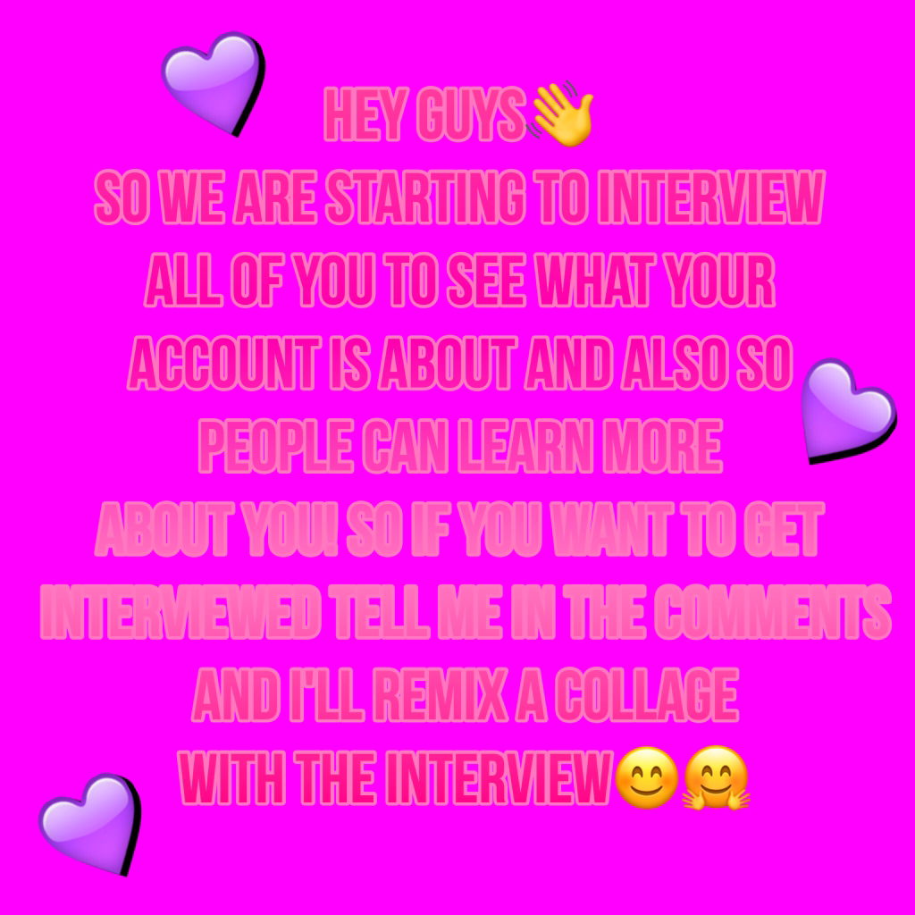 click💖
if you wanna get interviewed please tell us in the comments and we will give you a sheet asap😊👍