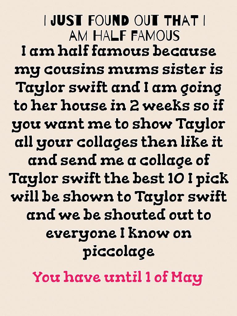 Please enter it will be awsome for Taylor to see al your fabulous collages 