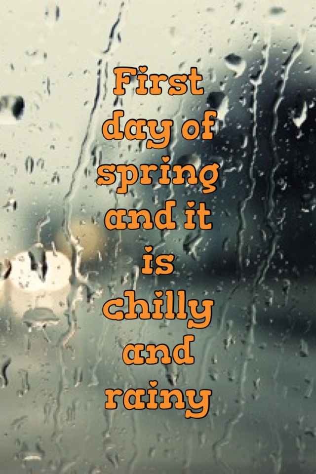 First day of spring and it is chilly and rainy 