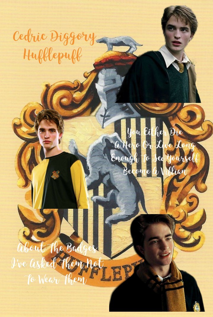 💛Tap💛
I'm sorry this isn't very good Cedric Diggory didn't say much and there aren't any other major Hufflepuff characters (but there really should be) 
Hope you like it 💛
