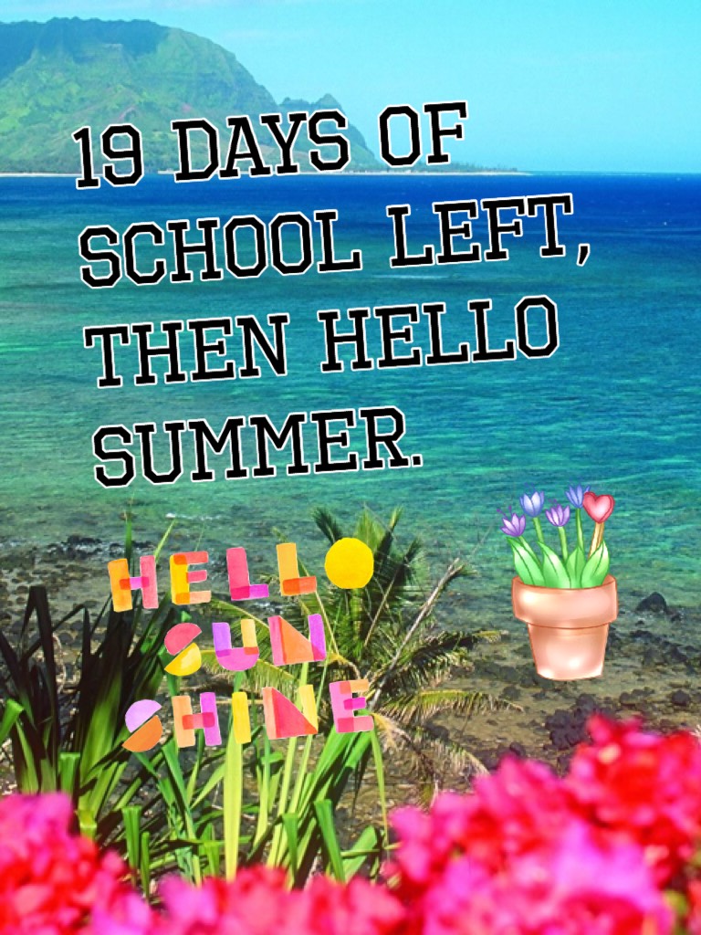19 days of school left, then hello summer.
