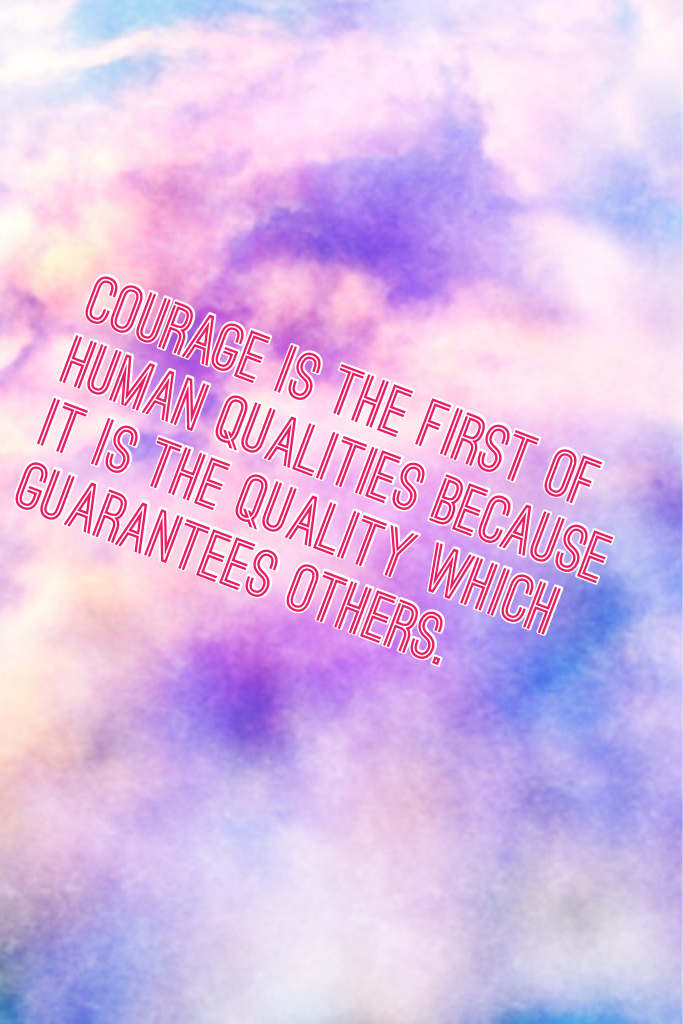 Courage is the first of human qualities because it is the quality which guarantees others. 