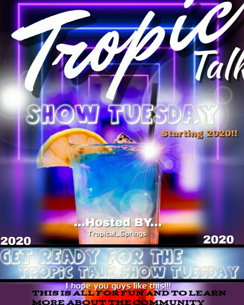 Hey guys I though I would start something that no one has done yet I hope😉Welcome To tropic talk show Tuesday More info in my remix!! In the comments put down some names to interview and your thoughts about this!! 