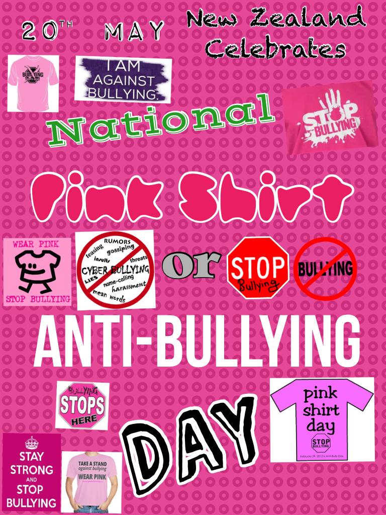 Happy National Pink 🙋 Shirt Day! (tap)
Happy National Anti-Bullying Day!