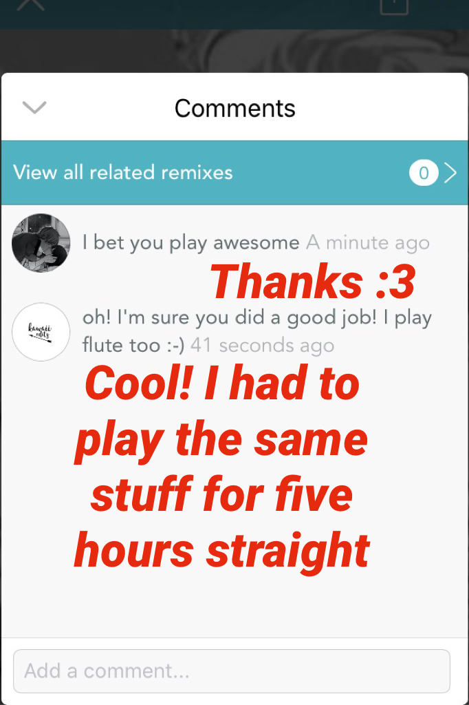 Cool! I had to play the same stuff for five hours straight 