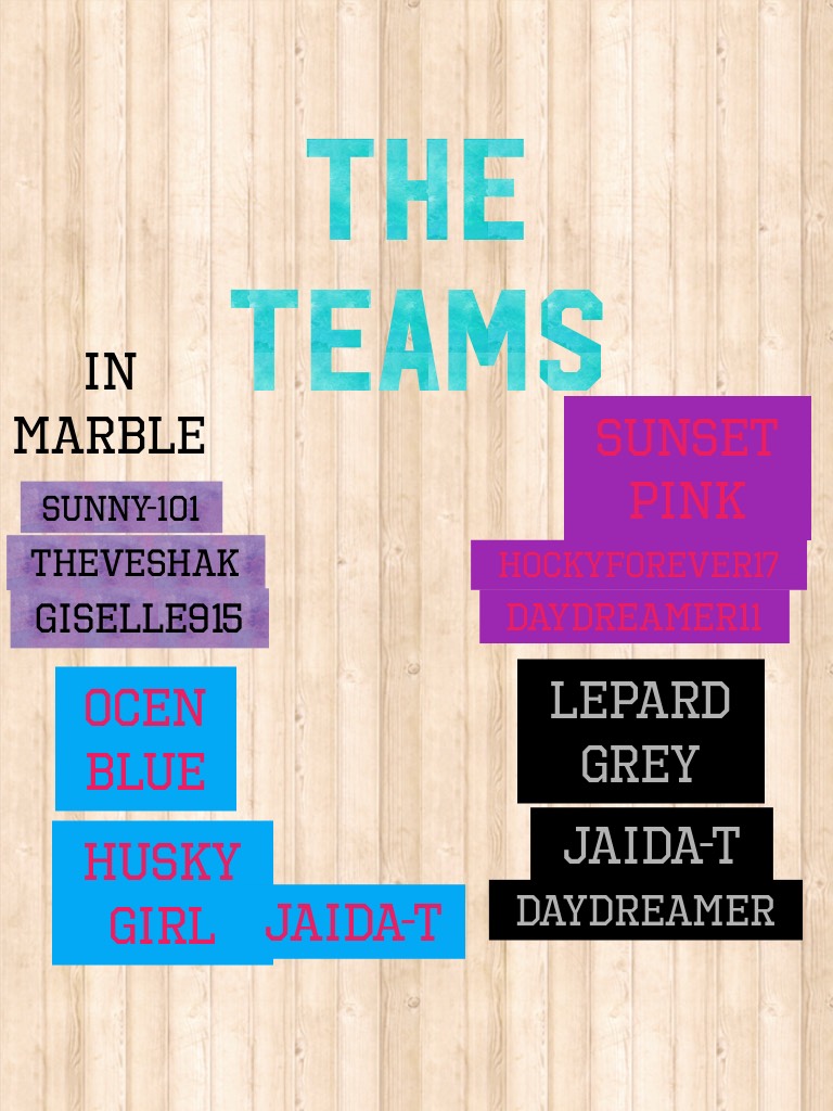 The teams