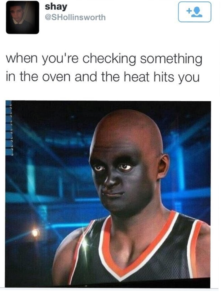 When you checking the oven by the heat hits you