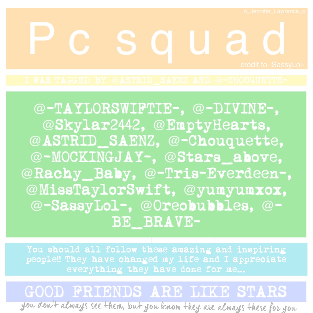I tag everyone in my pc squad ✨and I apologize if I have forgotten anyone...😁 