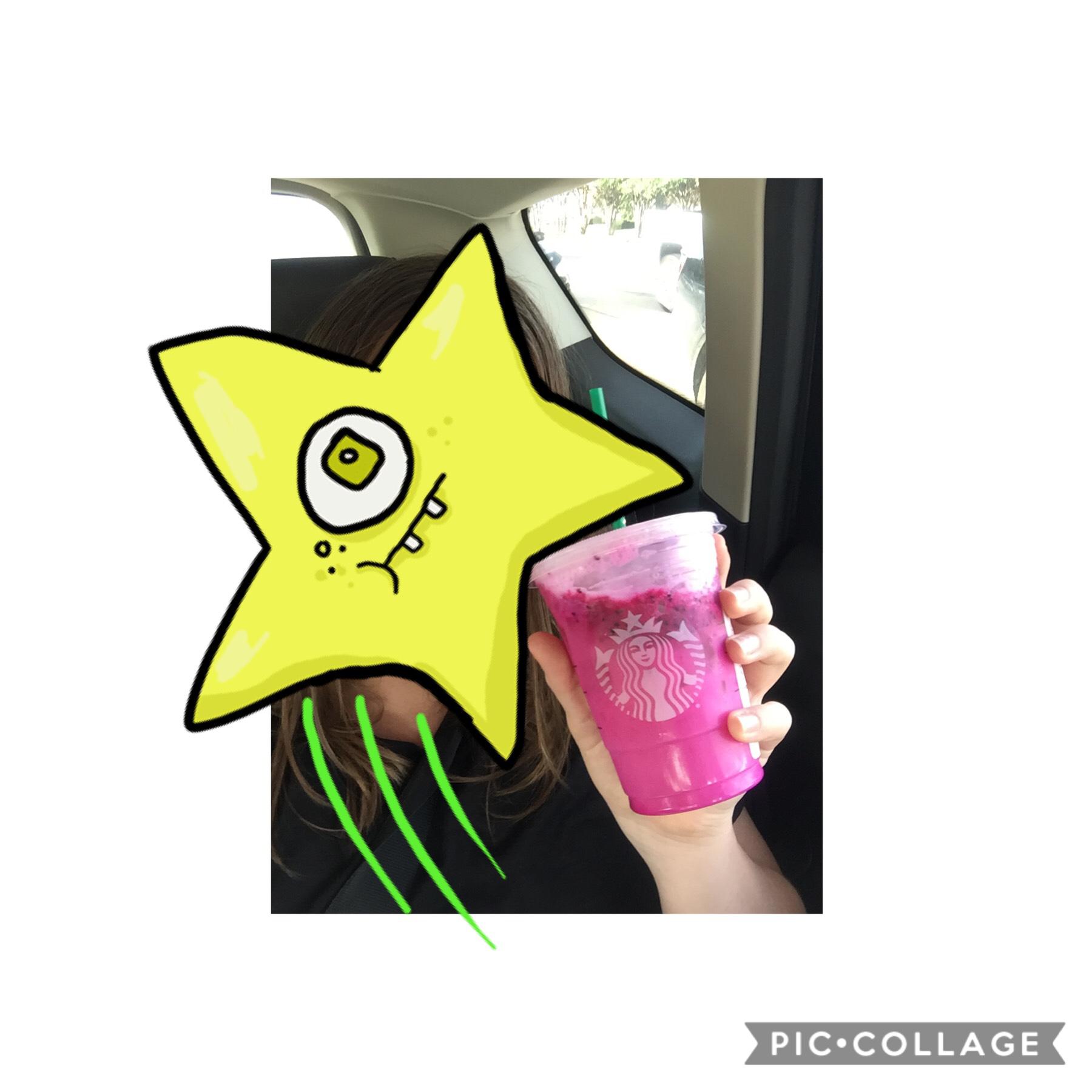 Yesterday I got the dragon fruit drink at Starbucks! Its delicious 😋 