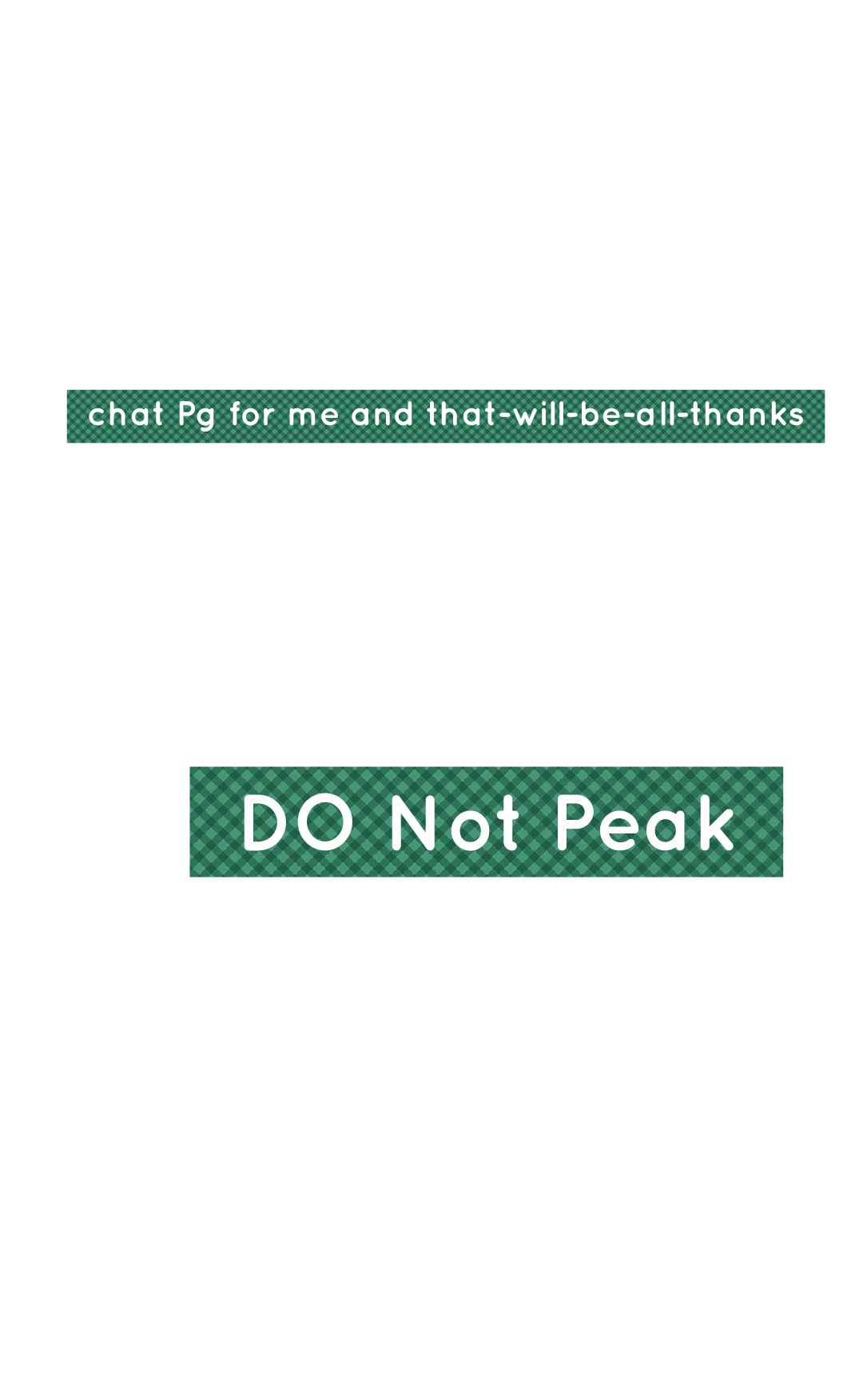 Don't Peak
