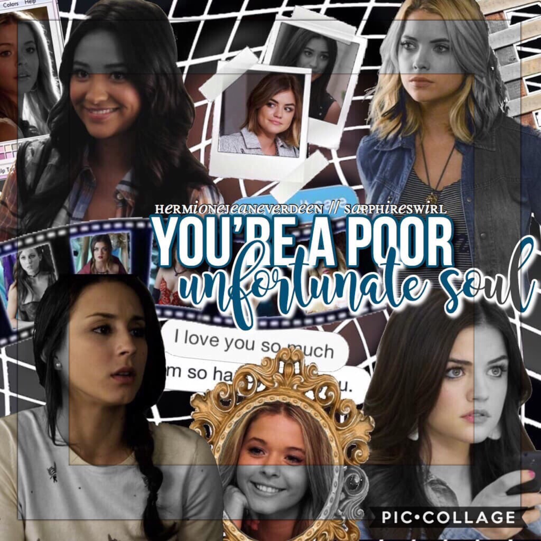 tap 
collab with one of my best friends @SapphireSwirl if you aren’t following her, follow her now. 
QOTD: Favorite PLL character?
A: Spencer but I love the main 5💞