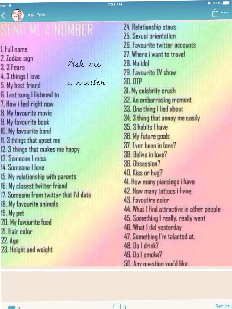 Ask me a number 
