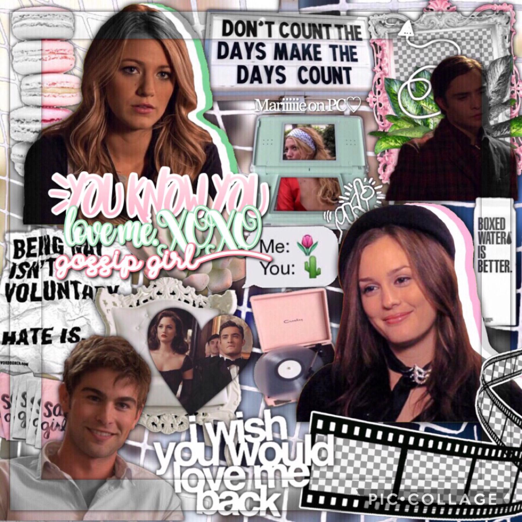 💋- T A P -💋

Gossip Girl edit! Hope you will like this!💗

First I thought it was not very good, but then i started watching it and... I love it!😂❤️❤️ 

QOTD - Fav ship of the show?

AOTD - Chuck x Blair💖💖

