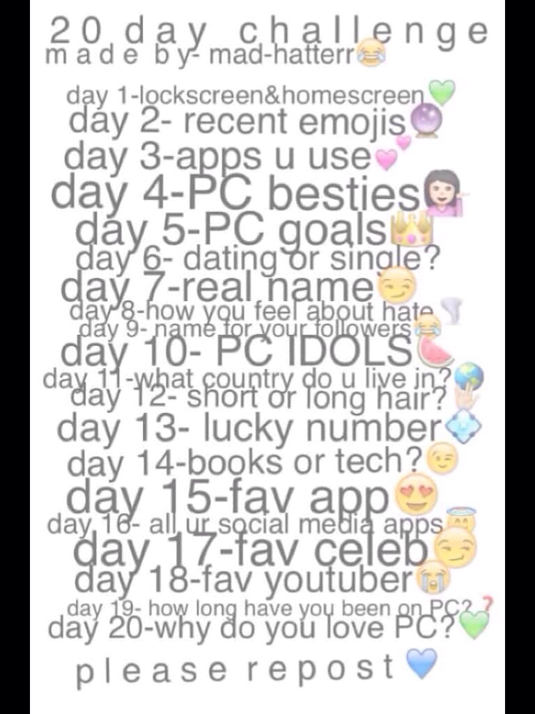 Doing the 20 day challenge starting tomorrow 😘