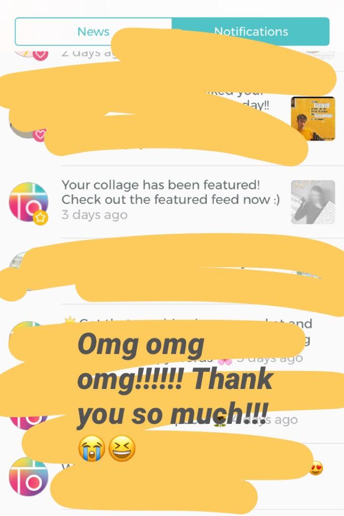 Omg omg omg!!!!!! Thank you so much!!!😭😆 my first feature!!!