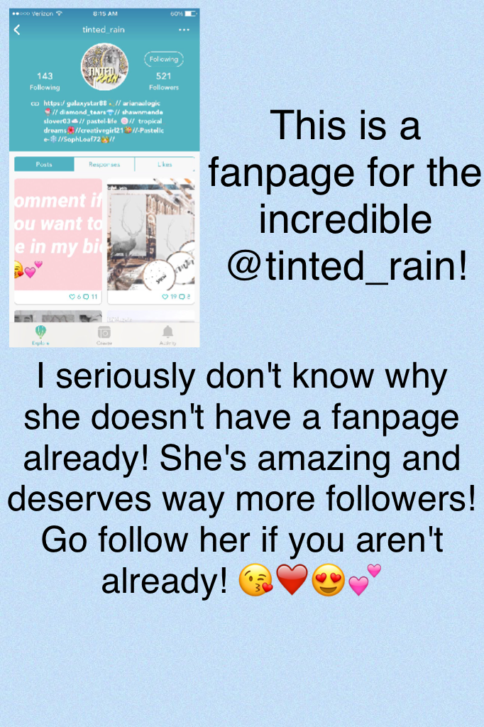 This is a fanpage for the incredible @tinted_rain!