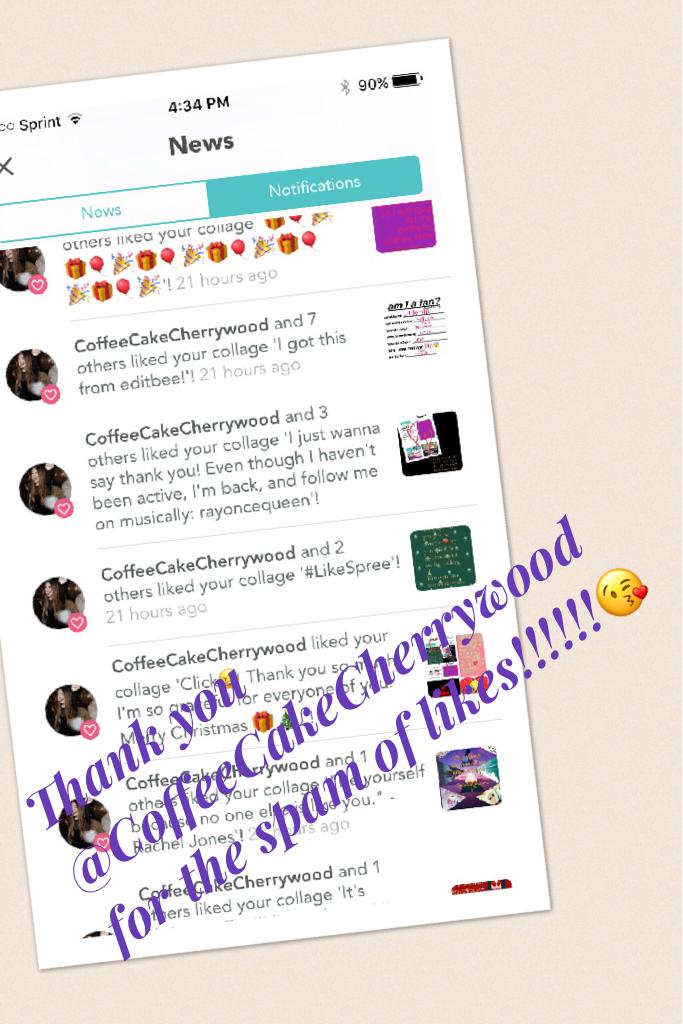 Thank you @CoffeeCakeCherrywood for the spam of likes!!!!!!😘