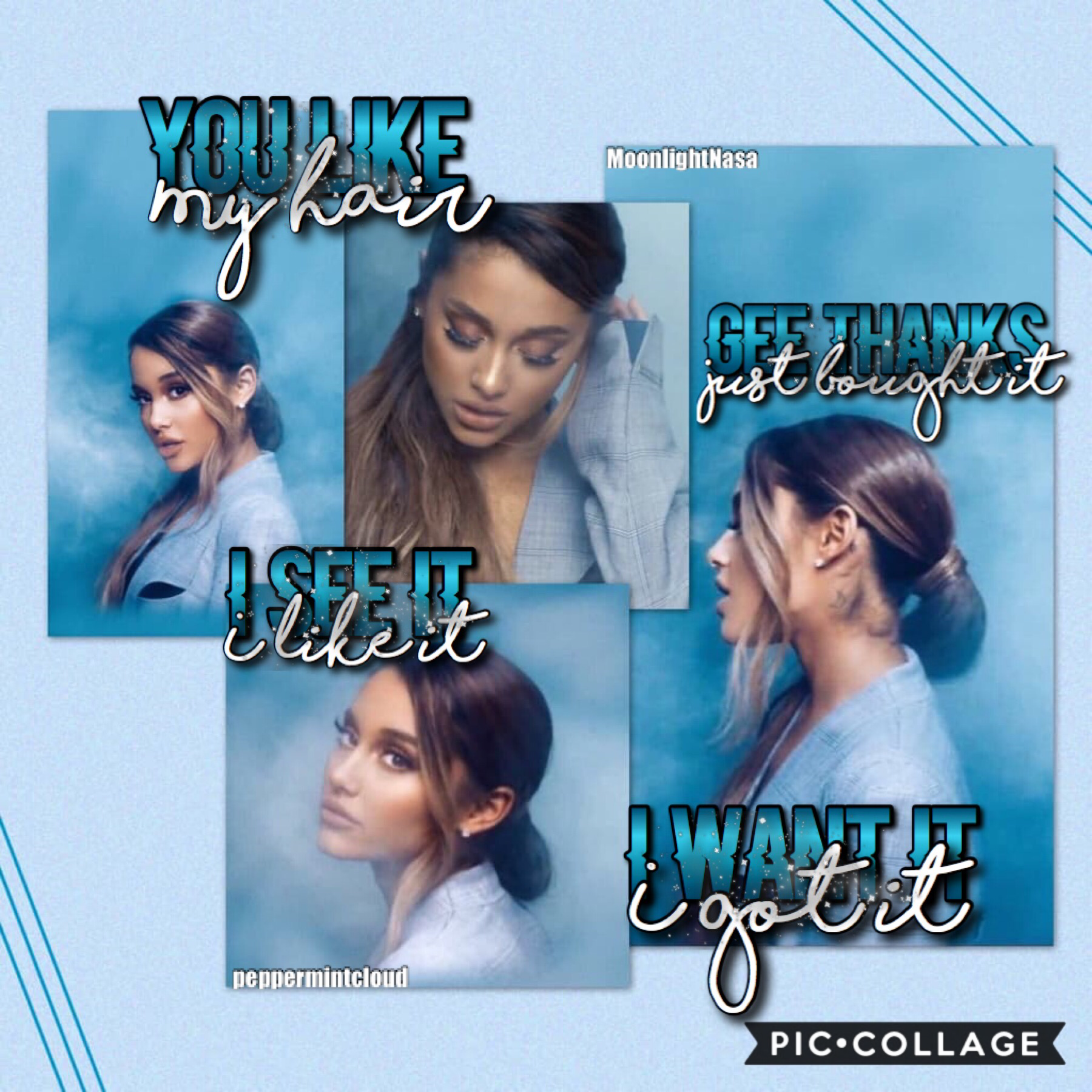 Collab with the talented....

MoonlightNasa!! She did the AMAZING background and I did text!☺️ Go follow this beautiful soul💗
aotd: who is your favorite singer? Ummmm probably Ari 😂 
Idk there are some pretty talented singers out there!