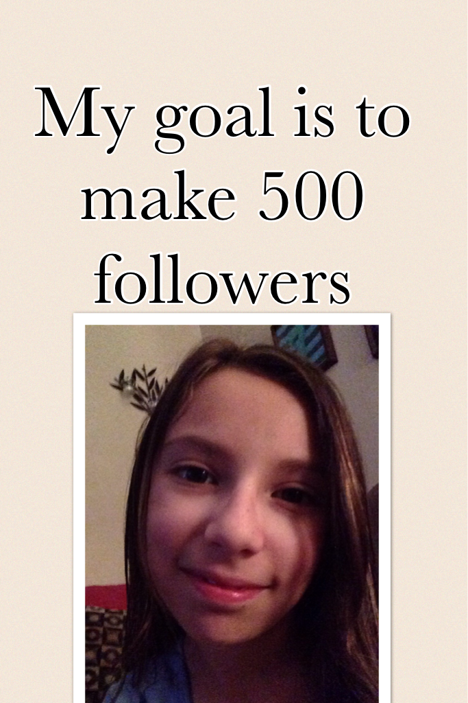 My goal is to make 500 followers 