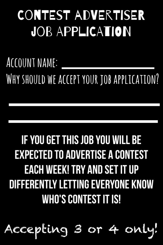 Contest Advertiser job application