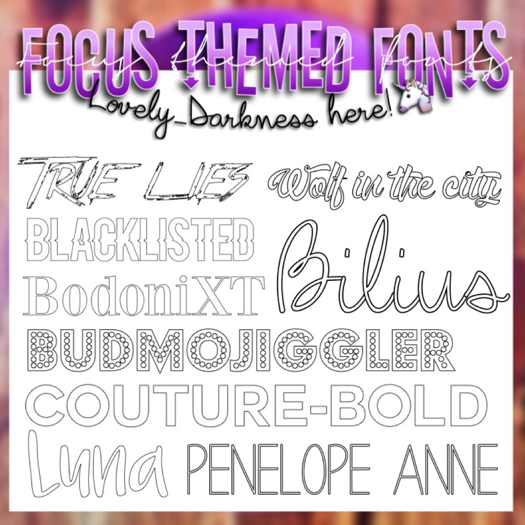 9 fonts based on focus video!📽