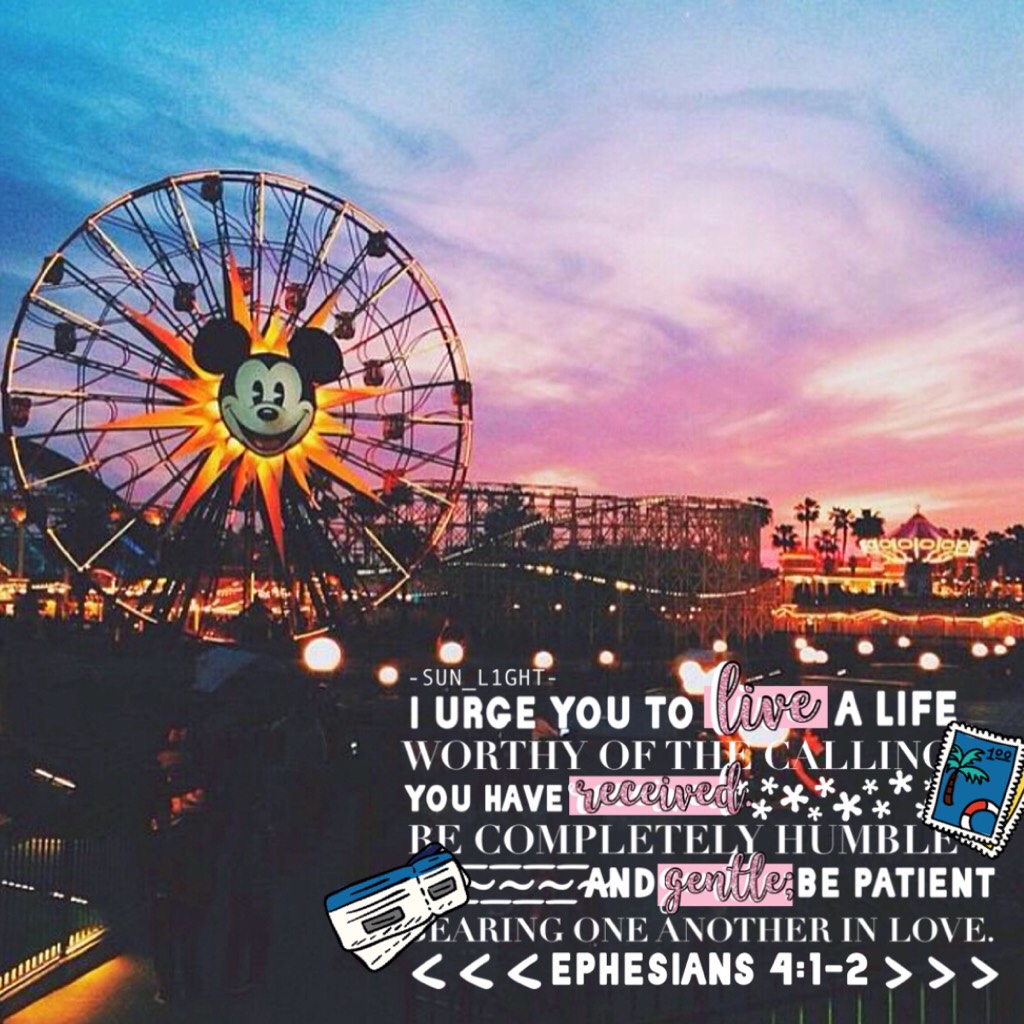 🌌This DisneyLand picture is really aesthetic to me! Tap🐭
This collage only used 4 fonts again to fit in with my theme!

Fyi, I will be at camp for the next week (Sun-Fri) and there is ❌no wifi!❌ Also because the rules says that I’m not allowed to bring an