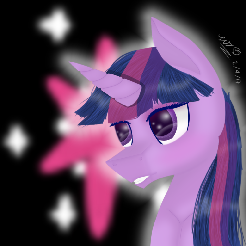 Here comes Princess Twilight! She was supposed to have longer hair but I accidentally drew on the wrong layer. (I hate it when that happens)
