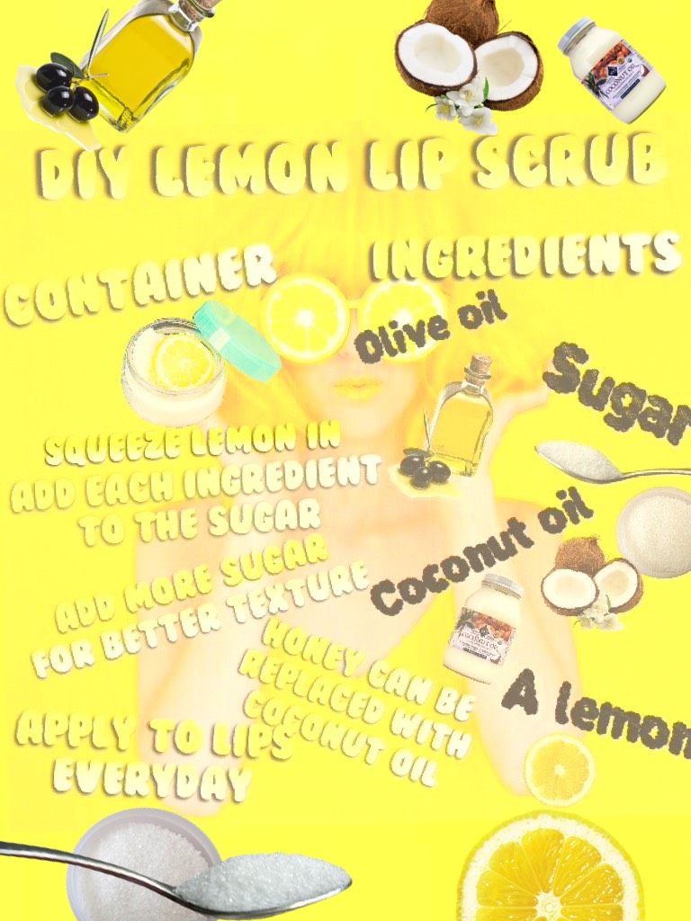 DIY😘✨IT WORKS🍫 TAP FOR TIPS👗
To make the texture more thin{not watery}add more sugar 😂
1.pour sugar in bowl {not to much}
2.put a tiny bit of olive oil in {for softness}
3.add coconut oil/honey can be replaced with this
4.mix well and add a bit of lemon j