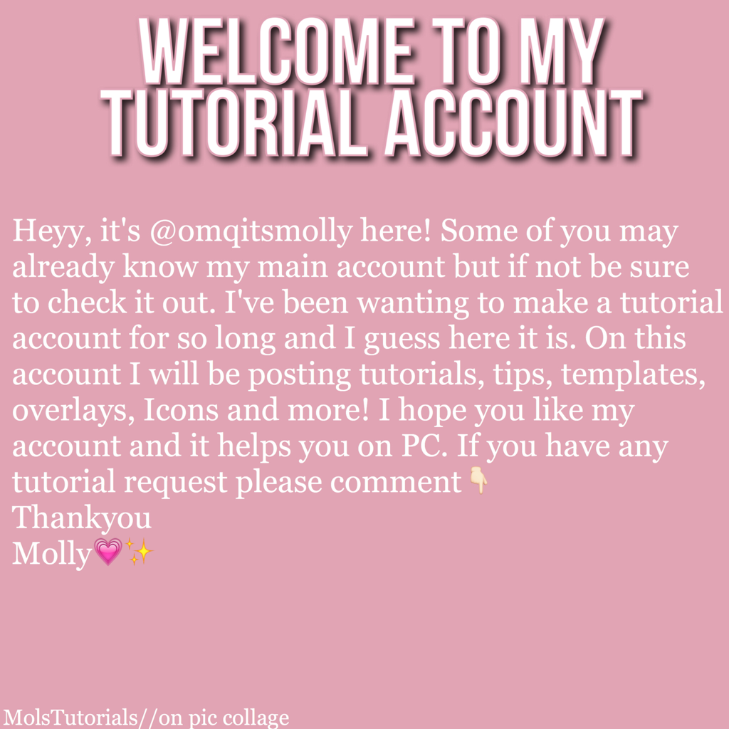 Tap here🍥
Heyy💓
Welcome to my tutorial account!
When I get 10 followers on this account I will post the first tutorial on this account👼🏼
Byee