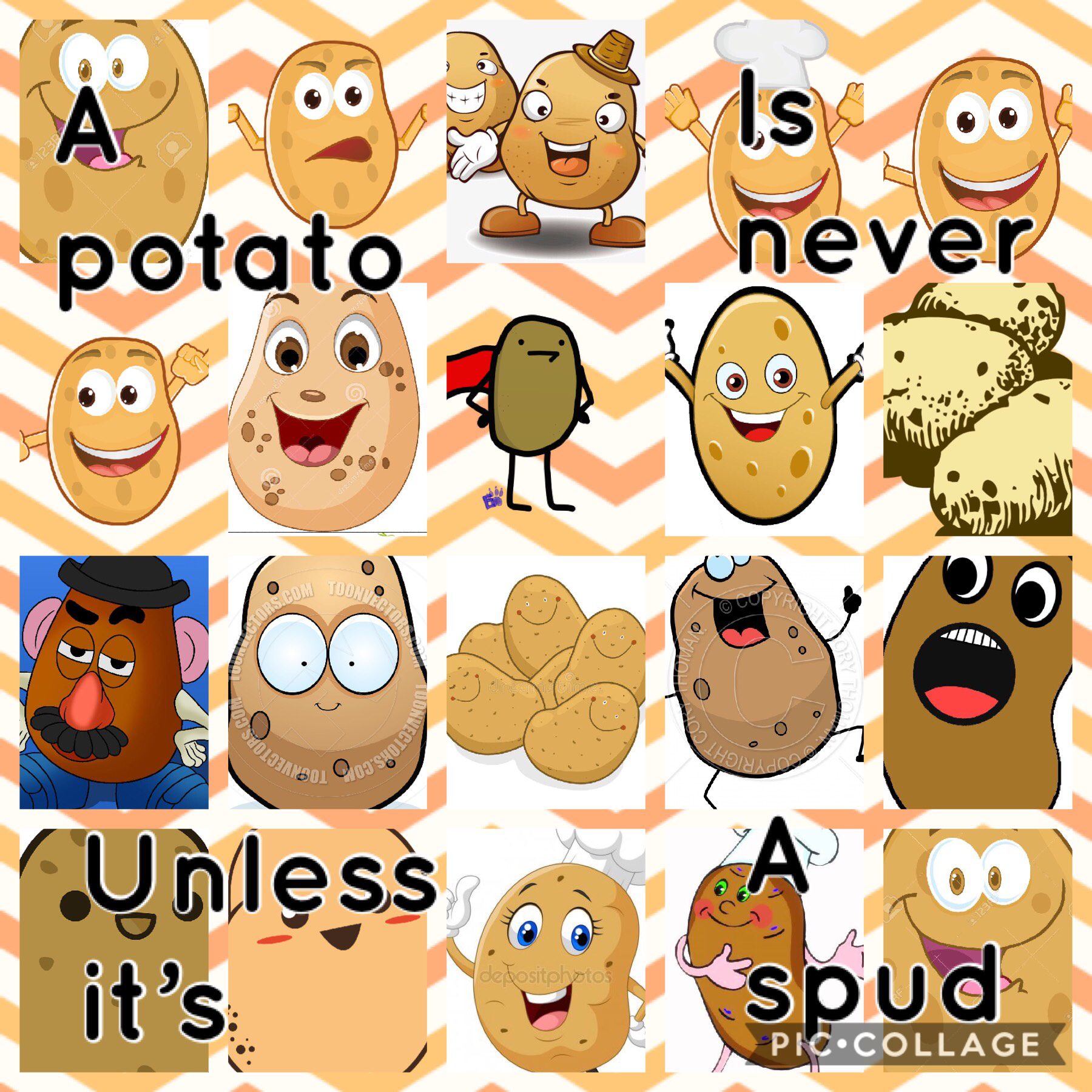 A potato is never unless it’s a SPUD
