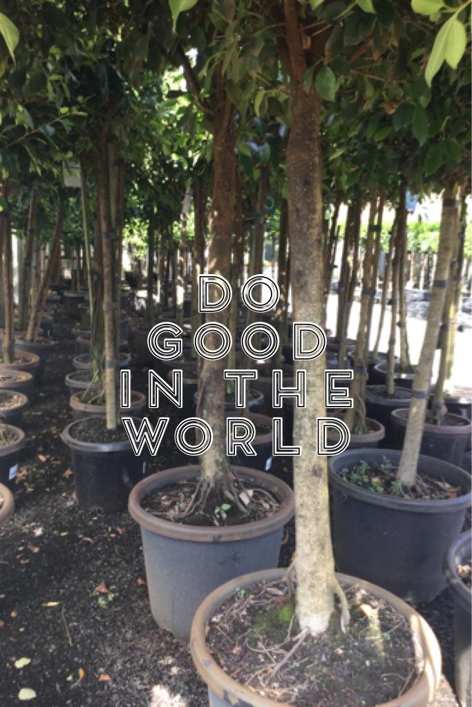 Do good
In the
World.