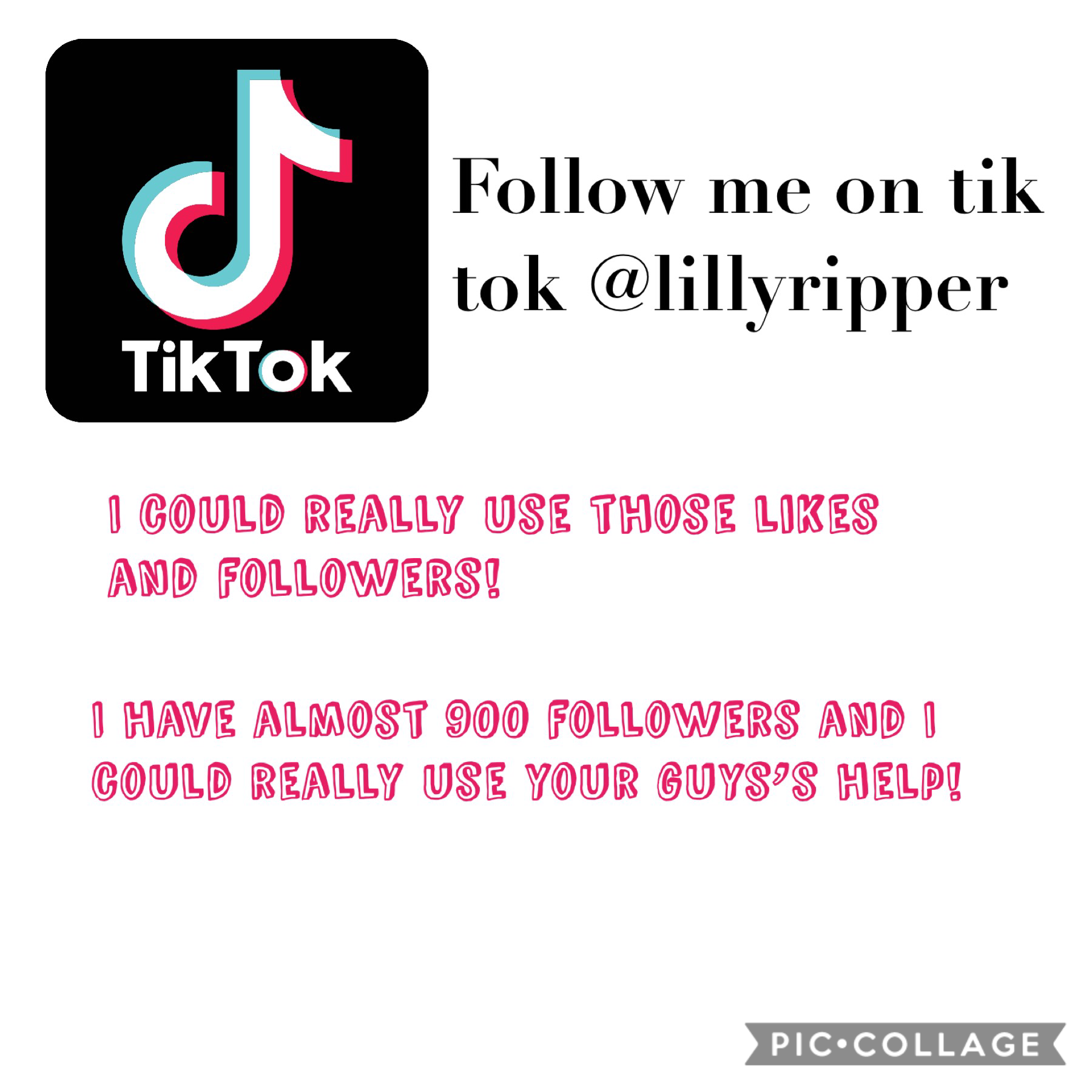 Please like and follow on here and tik tok