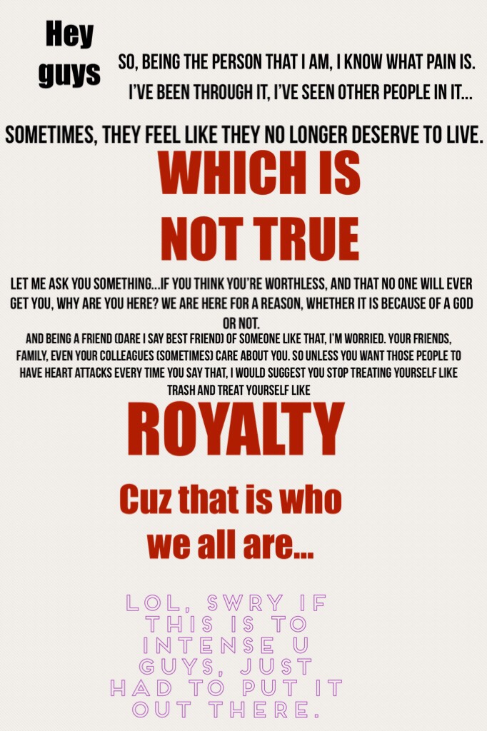 ROYALTY!! Repost if u believe in this message...