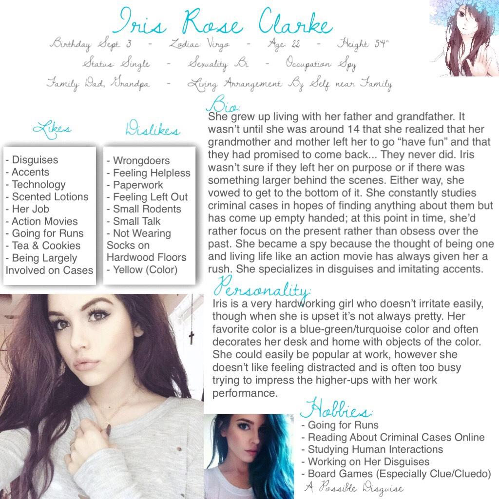 New OC   -   Iris Rose Clarke
Want to Roleplay?