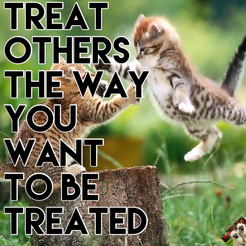 Treat others the way you want to be treated! Like if you agree!