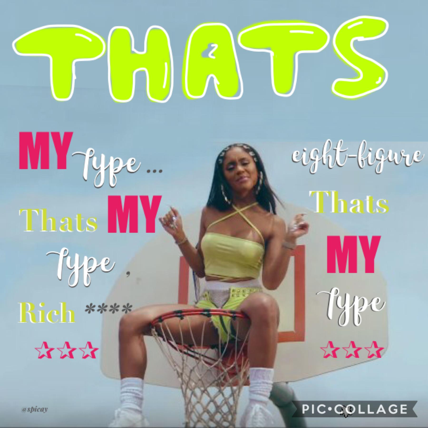Saweetie🧊Tap
the 1 & only Icy grl
This took me like a month bc i was stressing to much on the words😂
💡Fun fact: it’s really hard to get things out of the PicCollage watermark. I have a star stuck there.